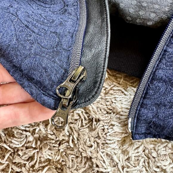 Rare Robert Graham Floral Navy / Black Light Jacket Flowers Zip Men’s Size M - Picture 8 of 16